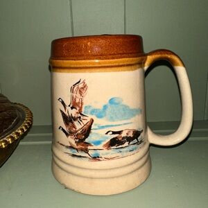 Vintage Ceramic Mug with Geese Design